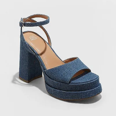 Women's Alessia Platform Heels - Wild Fable Blue 6 • $12.21