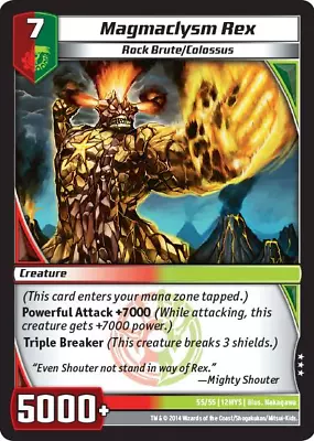 Kaijudo X3 MAGMACLYSM REX Rare #55/55 12MYS (Playset) The 5 Mystics 2014 TCG NM • $1.03