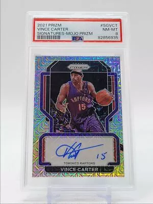 Vince Carter 2021-22 Panini Prizm Mojo Autograph Raptors Auto /25 Psa 8 Q1749 • $52