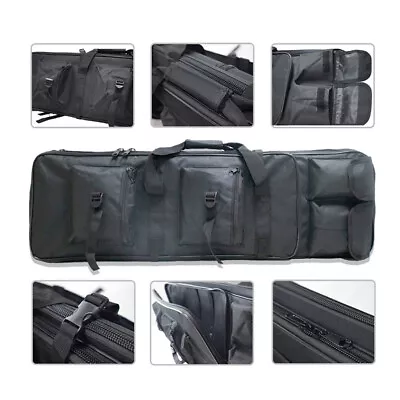 47  Black Tactical Rifle Bag For Air Rifle Gun Shotgun Hunting Padded Soft Case • £17.99