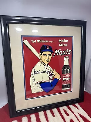 Ted Williams Autographed Moxie Sign 17 X19  Framed • $345