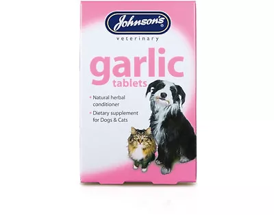 Johnsons 40 Garlic Tablets - For Dogs Cats Natural Herb Remedy Fleas Worms • £4.21