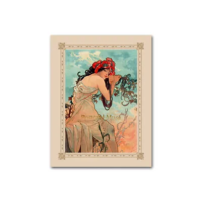 Art Nouveau Lady As Summer By Mucha New Antique Image Postcard • $2.95
