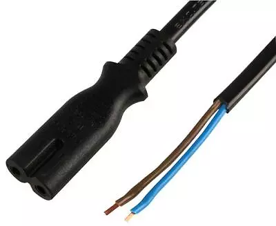 £1.99 • Buy 1.15M Length C7 (Figure 8) Connector To Bare End Power Lead - Black