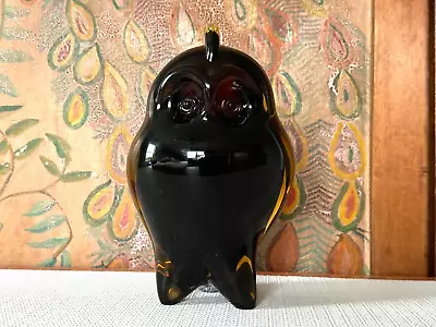 Vintage 1950s Large Brown Murano Glass Owl - Seguso Vetri D'Arte • $475