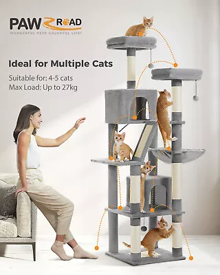 PAWZ Road Cat Tree Tower Scratching Post Scratcher Cat Condo House Bed Toy 180cm • $115.99