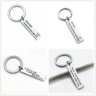 Drive Safe Keyring Love Couple Custom Engraved Girlfriend Gift Key Ring Xmas • £3.49