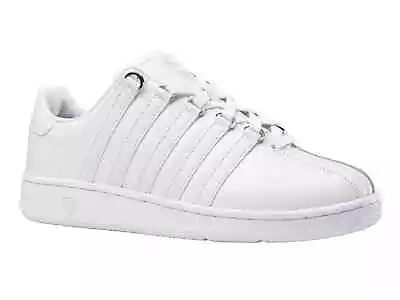 Men K-Swiss Classic VN Leather Shoes 07321-101 White White 100% Original New • $74.99