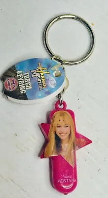 HANNAH MONTANA FLASHLIGHT KEYRING PRESS To FLASH New With Tags • $9.95