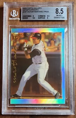 VICTOR MARTINEZ RC 2003 Topps Gallery Baseball Artist Proof # 178 BGS 8.5 Pop 1 • $39.99