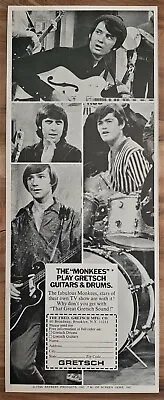 Vintage 1967 Monkees Gretsch Guitars & Drums Advertisement  • $5.99