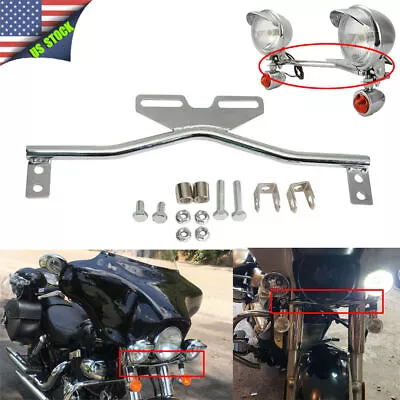 Motorcycle Light Bar Driving Passing Turn Signal Light Mount Bracket Universal • $33.99