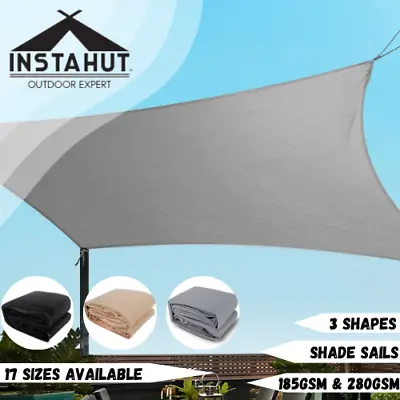 $59 • Buy Instahut Shade Sail Cloth Roll Rectangle Triangle Sun Awning Heavy Canopy 280gsm