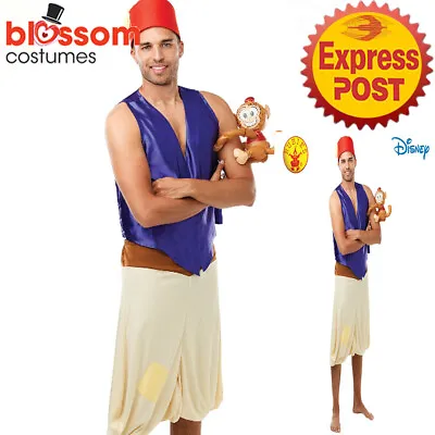 CA1304Deluxe Aladdin Thief Genie Live Action Arabian Prince Disney Mens Costume • $40.82