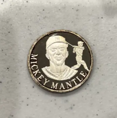 MICKEY MANTLE SILVER COIN 1 TROY OUNCE .999 FINE SILVER HOF New York YANKEES • $74.99
