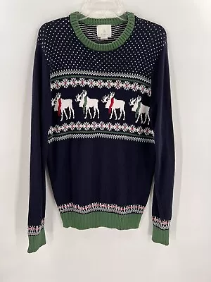 Aspen Ski Sweater Christmas Moose Elk Reindeer Long Sleeve Pull Over Fair Isle • $15