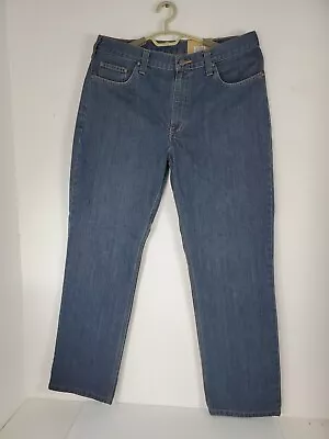 New Carhartt Relaxed Fit Holter Denim Blue Jeans Mens Size 36x32 • $29.95