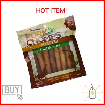 Pork Chomps Roasted Pork Skin Dog Chews 6-inch Twists 15 Count • $16.76