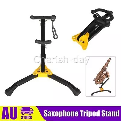 Portable Alto Tenor Sax Saxophone Tripod Stand Holder Folding Tool Black AU OZ • $21.42