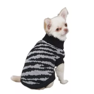 Dog Cat Apparel Clothes Unisex Zack & Zoey Designs Platinum Zebra Sweater • $9.99