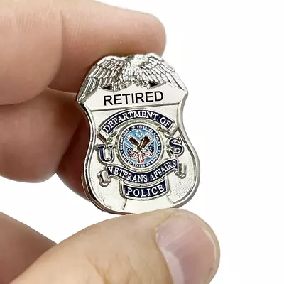 $10.99 • Buy BL7-018 VA Veterans Affairs Police Officer RETIRED Administration Shield Lapel P