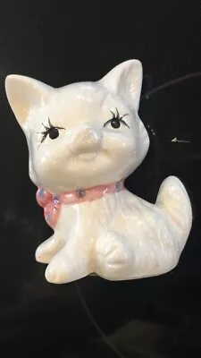 CWI Miniature Figurine Apx 3  White Kitty Cat Ceramic Vintage • $9