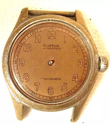 Vintage Clinton Wristwatch 17J Men's Parts Or Repair • $29.99