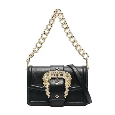 Versace Jeans Couture Baroque Buckle Black Shoulder Bag • $214.40