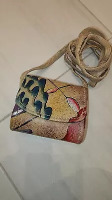 Handpainted Tiny Leather Crossbody Shoulder Bag • $15.99