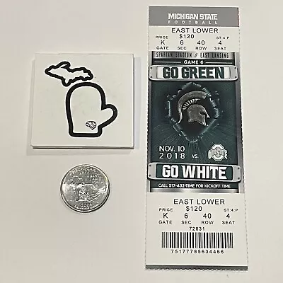 2018 Ohio State Buckeyes V Michigan State Original Football Ticket OSU MSU NM • $9.50