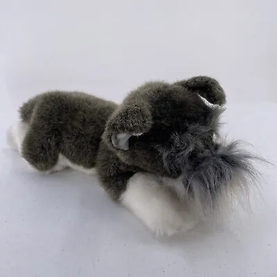 Yomiko Classics Miniature Schnauzer Plush Gray White Realistic 12” Dog 2019 • $12.99