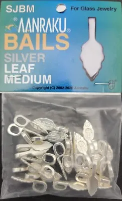 Silver Plated Jewelry Bails MEDIUM Aanraku 25 Leaf Glue On Fused Glass Pendants • $13.64