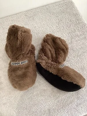 £3.50 • Buy Snuggle Boots Brown Fur Boot Heated Slippers Size 4/5 