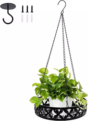 Metal Plant Hanger Modern Plant Hanging Basket Decorative Black Plant Pot Holde • $26.57