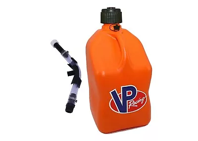 VP Racing Orange Square 5 Gallon Race Fuel Jugs + Hose And Hose Bender • $49.95