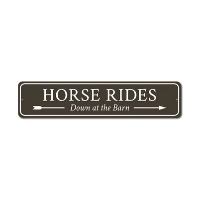 Horse Rides Sign Horse Rides Decor Horse Barn Aluminum Metal Decor Sign • $26.33