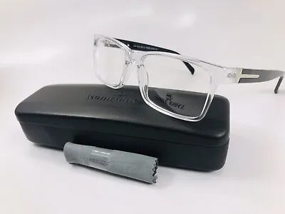 New Wide Guyz Crystal & Black BIG AL Eyeglasses 58mm For The Stylish Large Man • $59.99