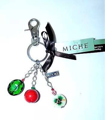 MICHE NEW!!! Christmas HOLLY Keychain - Purse Charms Bead Dangle Holiday • $5