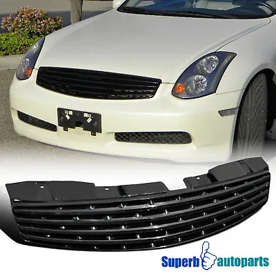 Fits 2003-2007 03-07 G35 2Dr Coupe ABS Hood Grill Front Grille Black Replacement • $83.98