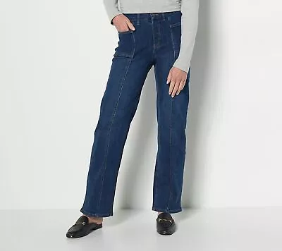 Denim & Co. Women's Jeans Sz 10 Easy Regular Wide-Leg Blue A455564 • $23.12