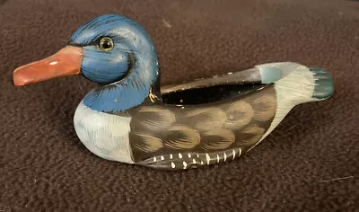 Hand Carved Decorative Vintage Wood Duck Decoy -Miniature Mallard Decoy 🦆🔥 • $13