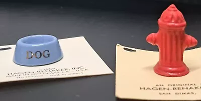 Hagen Renaker Blue Dog Bowl & Red Fire Hydrant On Original Tags Miniatures • $33