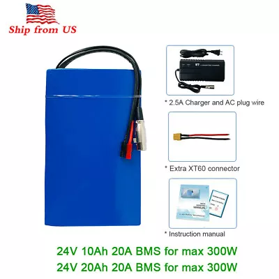 24V 10Ah 20Ah Lithium Ebike MiniBike Scooter Battery Li-Ion Battery 250W Motor • $199