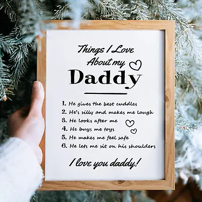 Daddy Wall Print Gift From Daughter Son Christmas Birthday Gifts For Daddy Dad • £2.99
