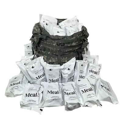 Used ACU Ruck & (2)Cold Weather Military MRE Cases 24 Meals - JAN 2024 Or Later • $310