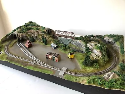 Handmade Z Scale Train Layout (WITH MARKLIN BUILDINGS PACKAGE) • $1625