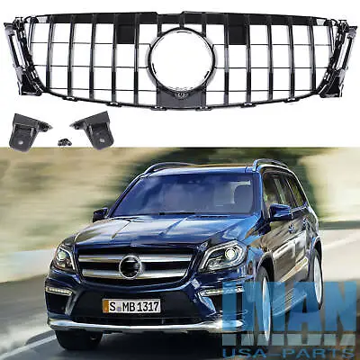 Black GT Style Grill Front Grille For Mercedes X166 GL350 GL400 GL450 2013-2015 • $115.58