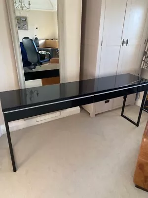 £0.99 • Buy IKEA Black Gloss Desk With Drawers 180cm Long By 40cm Wide