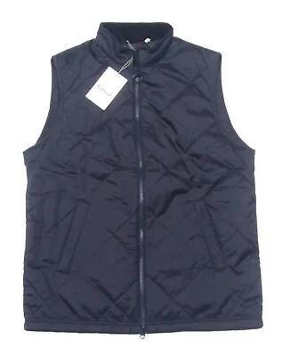 Barbour Men's Navy Finn Quilted Gilet Full Zip Vest • $125