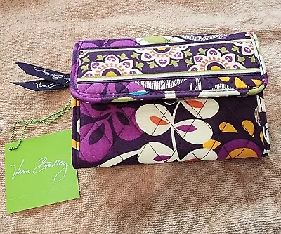 Vera Bradley Euro Tri Fold Wallet In Plum Crazy NEW With Tags • $21.95